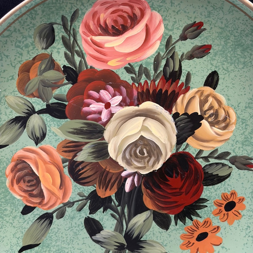 Raymond Waites Toyo Trading Co Floral Decorative Plate Sage Green 10.25"